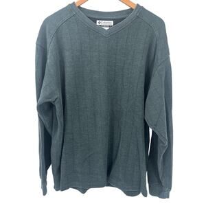 Columbia‎ Sweater Mens XL V-Neck Long Sleeves Pullover Dusty Teal Green